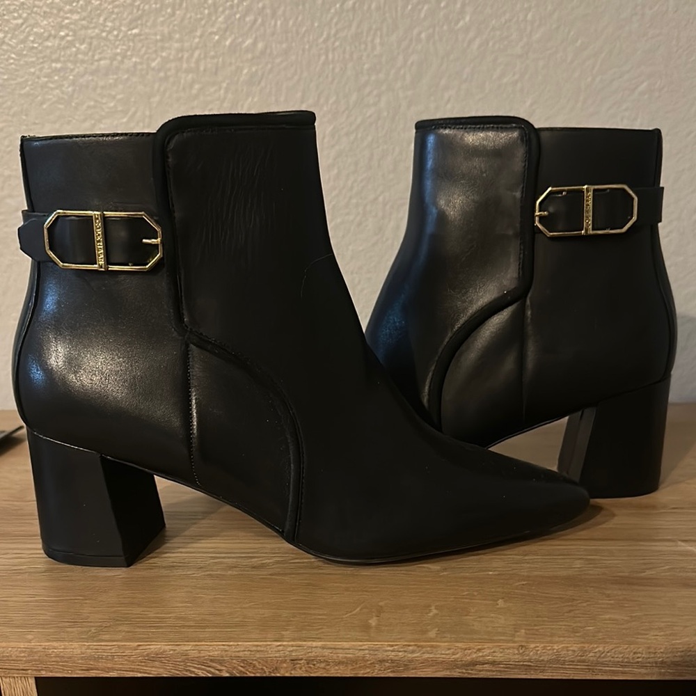 Cole Haan Black and Gold Ankle Booties